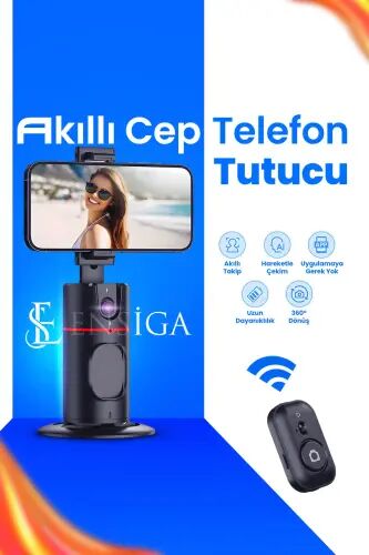 Akıllı Hareket İzleme, 360° Cep Telefonu Tutucu Klipsli Akıllı İzleme Vlog, Canlı Yayın Çekim Triod - P02 - 1