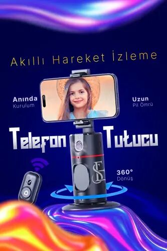 Akıllı Hareket İzleme, 360° Cep Telefonu Tutucu Klipsli Akıllı İzleme Vlog, Canlı Yayın Çekim Triod - P02 - 2