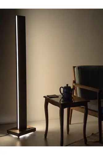 Uzaktan Ses ve Telefon Kontrollü Akıllı Led Ahşap Lambader,Dikey Aydınlatma ,Zemin Işığı-Atlantik Çam - TREEANDTECH (1)
