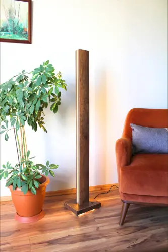 Uzaktan Ses ve Telefon Kontrollü Akıllı Led Ahşap Lambader,Dikey Aydınlatma ,Zemin Işığı-Barok - 1