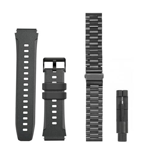 Akıllı Saat Kayışı 22mm 2'li Paket, AMAZFIT Akıllı Saat Kayışları Değişimi için M2/T2, SUNKTA K-52 ile Uyumlu, TPU Spor Kayışları, Ayarlanabilir Bileklik, Erkek Akıllı Saat Kayışı - 1