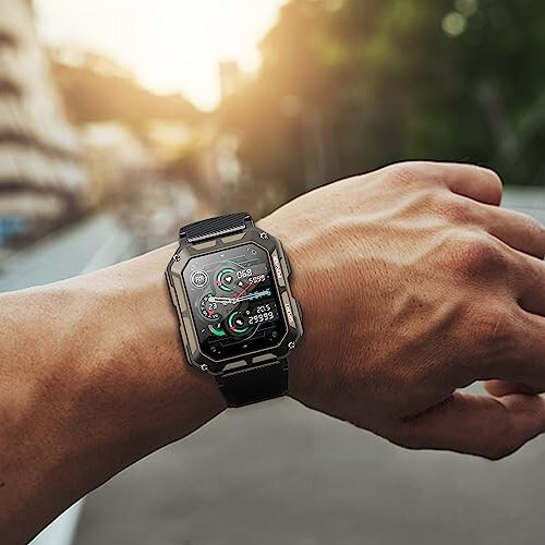 Akıllı Saat Kayışı 22mm 2'li Paket, AMAZFIT Akıllı Saat Kayışları Değişimi için M2/T2, SUNKTA K-52 ile Uyumlu, TPU Spor Kayışları, Ayarlanabilir Bileklik, Erkek Akıllı Saat Kayışı - 6