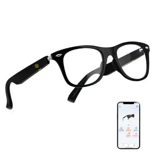 Smart Glasses for Men Women, Real-Time AI Translation Bluetooth Glasses - Supports 165+ Languages, Blue Light Filter with Open-Ear Speakers, Voice Assistant, language translator for Travel Trade. - 1