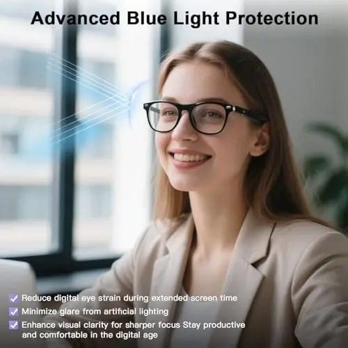 Smart AI Translator Glasses, Real-Time Translation Glasses Wireless Bluetooth Glasses Blue Light Filter with Simultaneous Interpretation, language translator for Traveling Supports 165+ Languages - 4