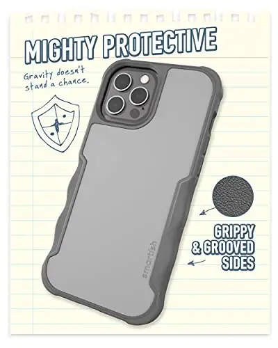 Akıllıca iPhone 12 Pro Max Zırh Kılıfı - Gripzilla [Sağlam + Koruyucu] İnce Dayanıklı Tutuş Kılıfı - Gri Alan - 3