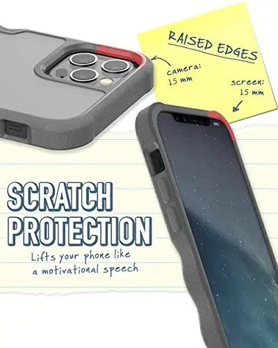 Akıllıca iPhone 12 Pro Max Zırh Kılıfı - Gripzilla [Sağlam + Koruyucu] İnce Dayanıklı Tutuş Kılıfı - Gri Alan - 4