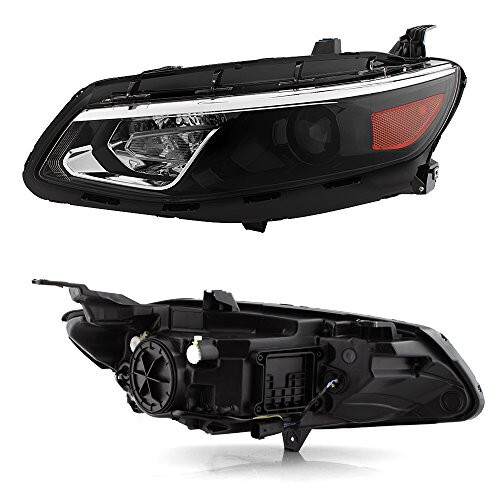 AKKON - For 2016-2018 Cherolet Malibu Driver + Passenger Side Projector Headlight Assembly Black Housing Clear Lens Set - 2