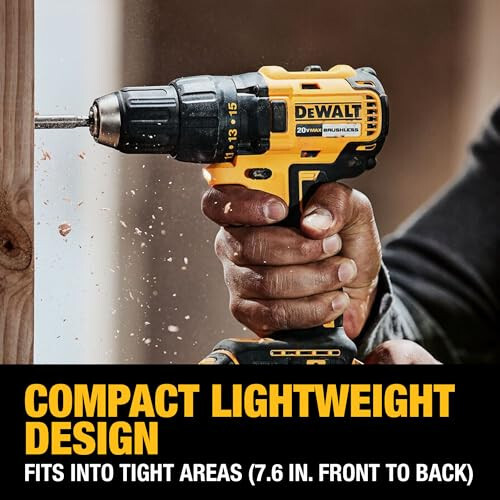 Аккумуляторная дрель-шуруповерт DEWALT 20V MAX, 1/2 дюйма, 2 скорости, аккумулятор XR 2.0 Ач и зарядное устройство в комплекте (DCD777D1) - 10