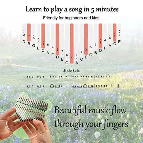 Acrylic Kalimba Thumb Piano,YUNDIE Portable 17 Keys Mbira Crystal Finger Piano, Musical Instruments Birthday Gift for Adult Beginners Professional(Clear) (17 Keys) - 3