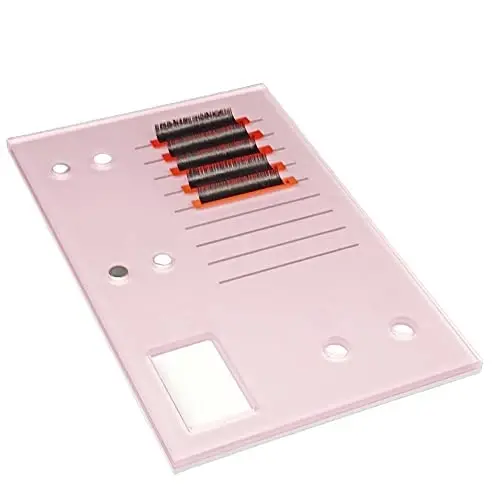 Akrilik Kirpik Aşılama Paleti, Kirpik Levhası Tutucu, Daha Büyük Boyutlu Tutkal Kupaları Manyetik Emişli Kirpik Uzatma Saklama Gasket Pedleri 2 Cımbız için (Pembe-7.87x5.12inç) - 5