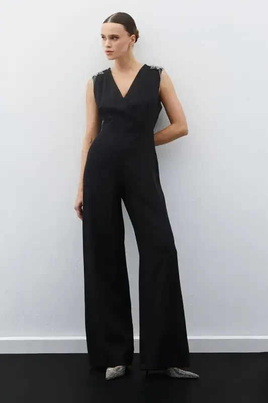 Aksessuarli Jumsuit - QORA - SATEEN