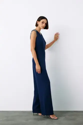 Aksesuar Detalli Tulum - LACİVERT-LACİVERT - 4