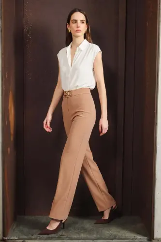 Aksesuar Detaylı Pantolon - Koyu Bej - Koyu Bej - 3