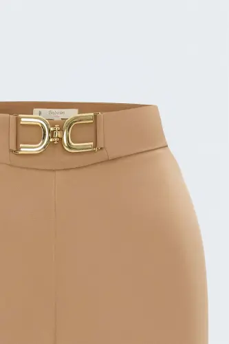 Aksesuar Detaylı Pantolon - Koyu Bej - Koyu Bej - 5