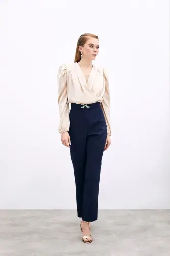 Aksesuar Detaylı Pantolon - Lacivert - Lacivert - 2