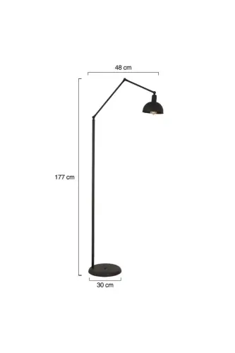 Aksu Black Decorative Design Modern Retro Metal Floor Lamp - 7