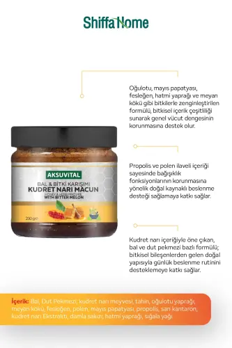Aksuvital Bal Bitki Karışımı Ballı Kudret Narı Macunu 230 G - 4