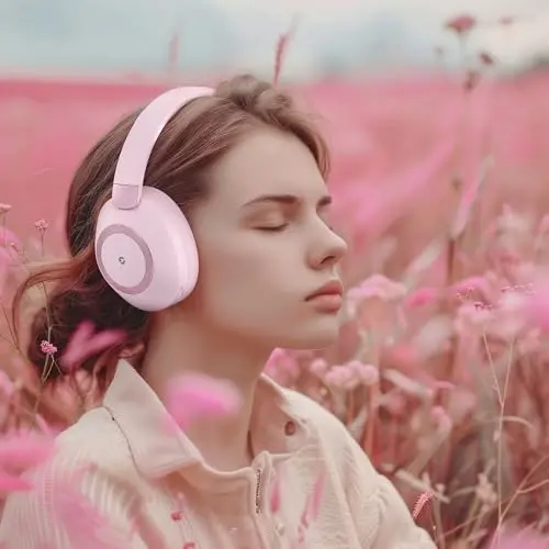 Active Noise Cancelling Headphones, 100H Playtime Headphone Wireless Bluetooth, Bluetooth Headphone with Microphone, Over Ear Wireless Headphones with Deep Bass,Fast Charging for Travel - 5