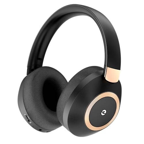 EAORUL Active Noise Cancelling Headphones, 100H Playtime Headphones Wireless Bluetooth, Bluetooth Headphone with Mic, Over Ear Wireless Headphone with Deep Bass,Fast Charging for Travel - 1