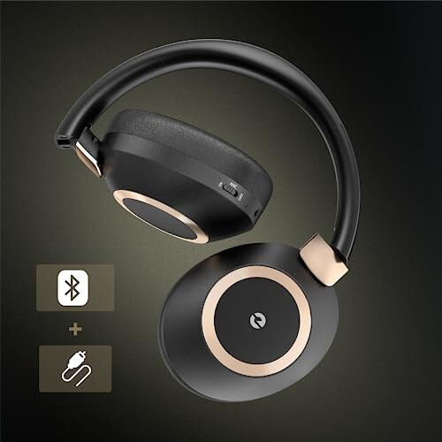 EAORUL Active Noise Cancelling Headphones, 100H Playtime Headphones Wireless Bluetooth, Bluetooth Headphone with Mic, Over Ear Wireless Headphone with Deep Bass,Fast Charging for Travel - 3