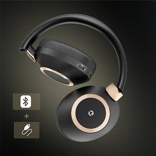 EAORUL Active Noise Cancelling Headphones, 100H Playtime Headphones Wireless Bluetooth, Bluetooth Headphone with Mic, Over Ear Wireless Headphone with Deep Bass,Fast Charging for Travel - 3