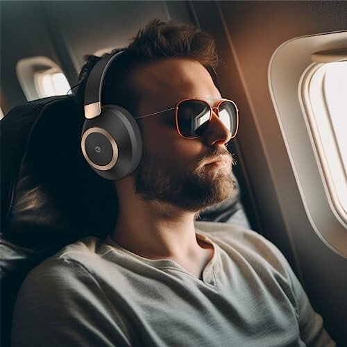 EAORUL Active Noise Cancelling Headphones, 100H Playtime Headphones Wireless Bluetooth, Bluetooth Headphone with Mic, Over Ear Wireless Headphone with Deep Bass,Fast Charging for Travel - 6