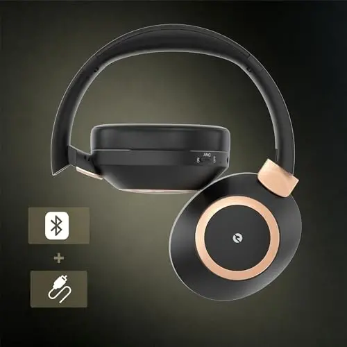 EAORUL Active Noise Cancelling Headphones, 100H Playtime Headphones Wireless Bluetooth, Bluetooth Headphone with Mic, Over Ear Wireless Headphone with Deep Bass,Fast Charging for Travel - 3