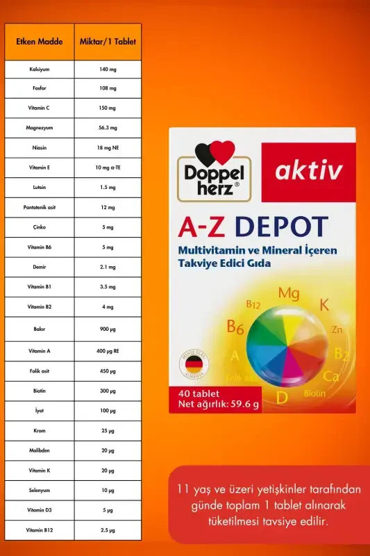 Актив A-z Depot Мультивитамины 40 таблеток - 4