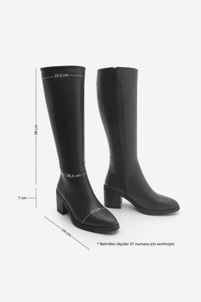 Aktone Black Women's Knee-High Heeled Boots - 7