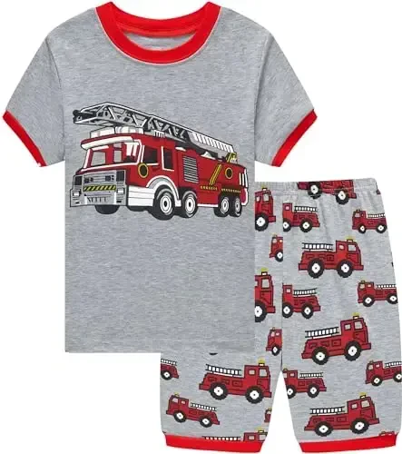 Akyzic Little Boy Short Pajamas Sets for Toddler Sleepwear Summer 2 Piece kids Pjs 2-7T - 1