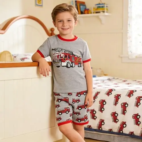 Akyzic Little Boy Short Pajamas Sets for Toddler Sleepwear Summer 2 Piece kids Pjs 2-7T - AKYZIC (1)