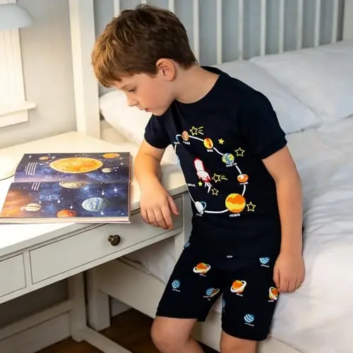 Akyzic Little Boy Short Pajamas Sets for Toddler Sleepwear Summer 2 Piece kids Pjs 2-7T - 3