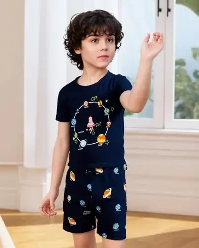 Akyzic Little Boy Short Pajamas Sets for Toddler Sleepwear Summer 2 Piece kids Pjs 2-7T - 3