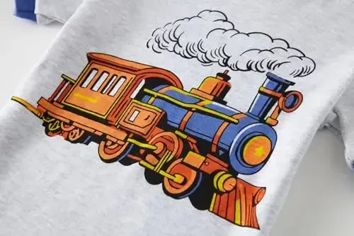 Akyzic Little Boy Short Pajamas Sets for Toddler Sleepwear Summer 2 Piece kids Pjs 2-7T - 4