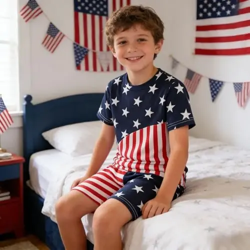 Akyzic Little Boy Short Pajamas Sets for Toddler Sleepwear Summer 2 Piece kids Pjs 2-7T - AKYZIC