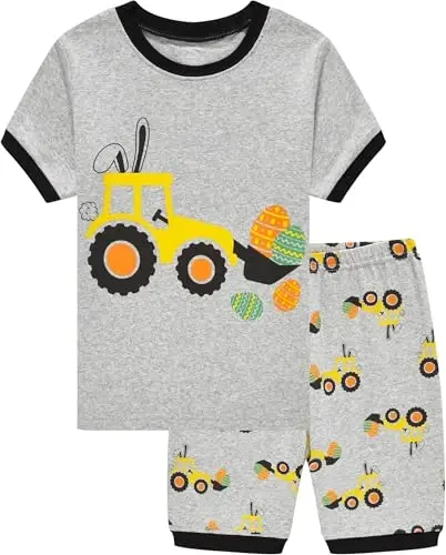 Akyzic Little Boy Short Pajamas Sets for Toddler Sleepwear Summer 2 Piece kids Pjs 2-7T - 1