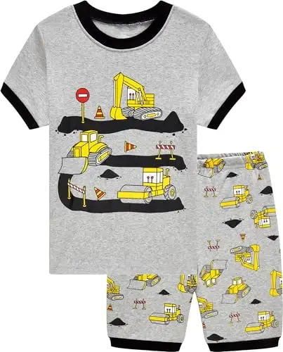 Akyzic Little Boy Short Pajamas Sets for Toddler Sleepwear Summer 2 Piece kids Pjs 2-7T - 1