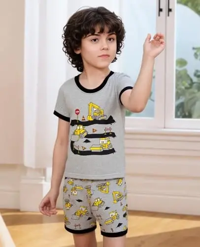 Akyzic Little Boy Short Pajamas Sets for Toddler Sleepwear Summer 2 Piece kids Pjs 2-7T - 3