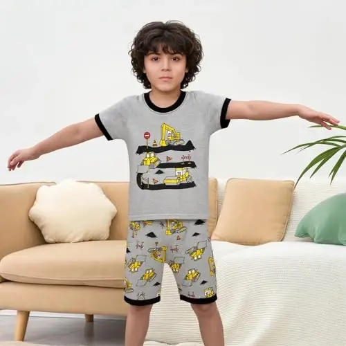 Akyzic Little Boy Short Pajamas Sets for Toddler Sleepwear Summer 2 Piece kids Pjs 2-7T - 2