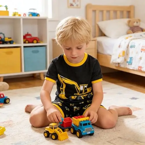 Akyzic Little Boy Short Pajamas Sets for Toddler Sleepwear Summer 2 Piece kids Pjs 2-7T - 2