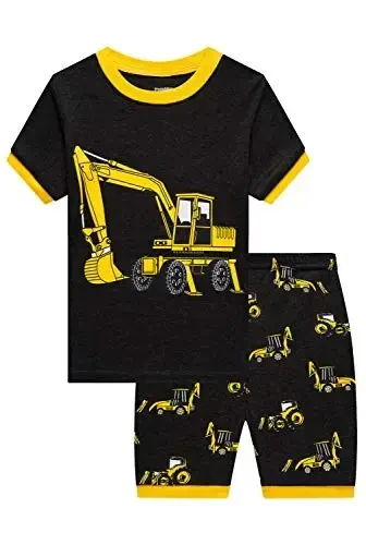 Akyzic Little Boy Short Pajamas Sets for Toddler Sleepwear Summer 2 Piece kids Pjs 2-7T 
