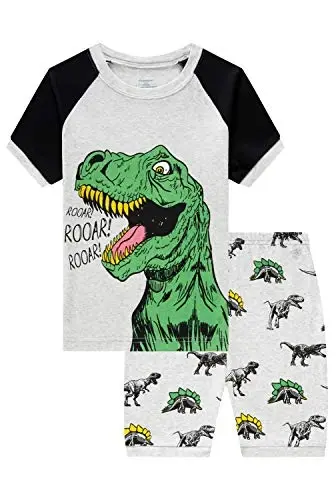 Akyzic Little Boy Short Pajamas Sets for Toddler Sleepwear Summer 2 Piece kids Pjs 2-7T 