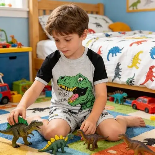 Akyzic Little Boy Short Pajamas Sets for Toddler Sleepwear Summer 2 Piece kids Pjs 2-7T - 2