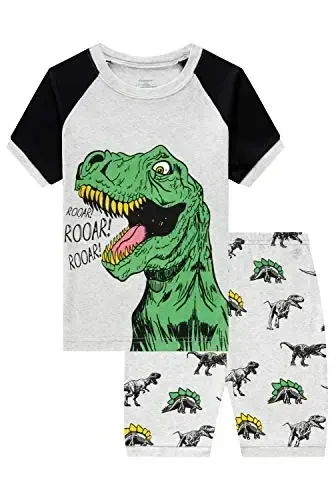 Akyzic Little Boy Short Pajamas Sets for Toddler Sleepwear Summer 2 Piece kids Pjs 2-7T 