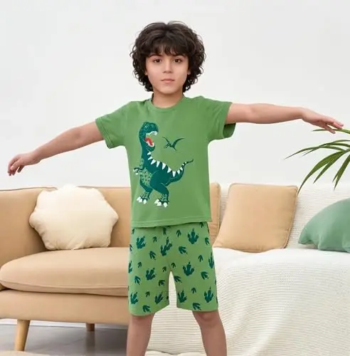 Akyzic Little Boy Short Pajamas Sets for Toddler Sleepwear Summer 2 Piece kids Pjs 2-7T - 2