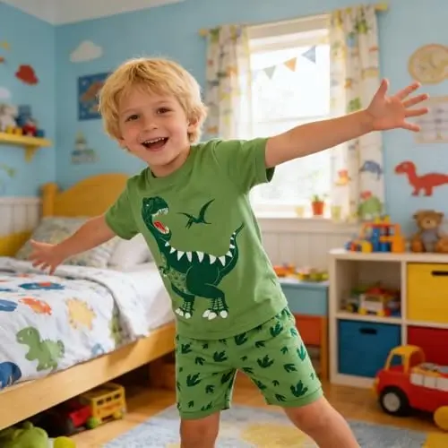 Akyzic Little Boy Short Pajamas Sets for Toddler Sleepwear Summer 2 Piece kids Pjs 2-7T - 1