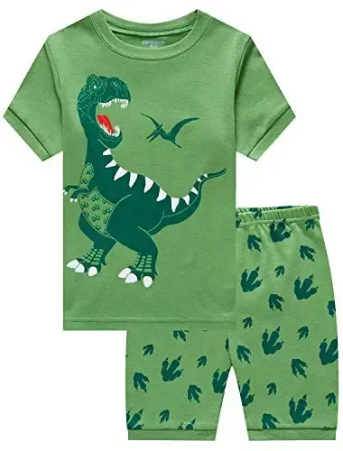Akyzic Little Boy Short Pajamas Sets for Toddler Sleepwear Summer 2 Piece kids Pjs 2-7T 