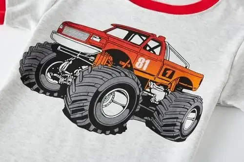 Akyzic Little Boy Short Pajamas Sets for Toddler Sleepwear Summer 2 Piece kids Pjs 2-7T - 4