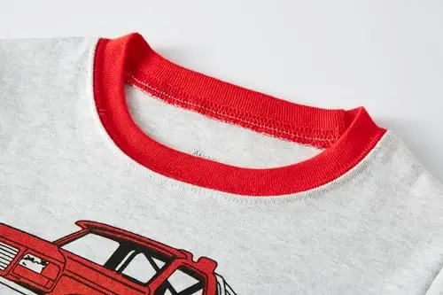 Akyzic Little Boy Short Pajamas Sets for Toddler Sleepwear Summer 2 Piece kids Pjs 2-7T - 5