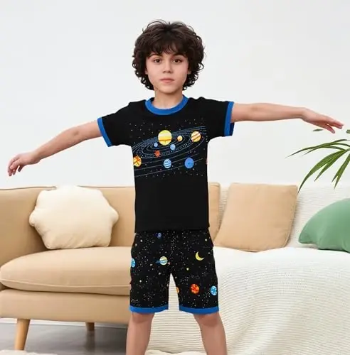 Akyzic Little Boy Short Pajamas Sets for Toddler Sleepwear Summer 2 Piece kids Pjs 2-7T - 2